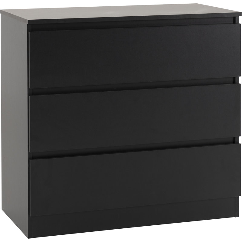 Braunstein 3 Drawer Chest, Black