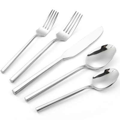 Ensemble de couverts 20 pièces en acier inoxydable 18/10 avec poignées, couverts allant au lave-vaisselle pour 4