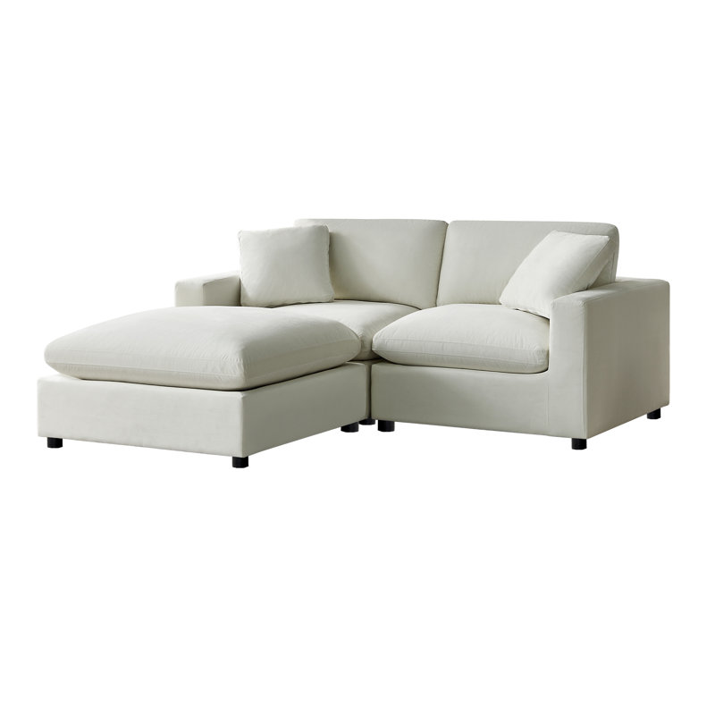 Vinessa Modular 3-Piece Sofa, Ivory Performance Polyester