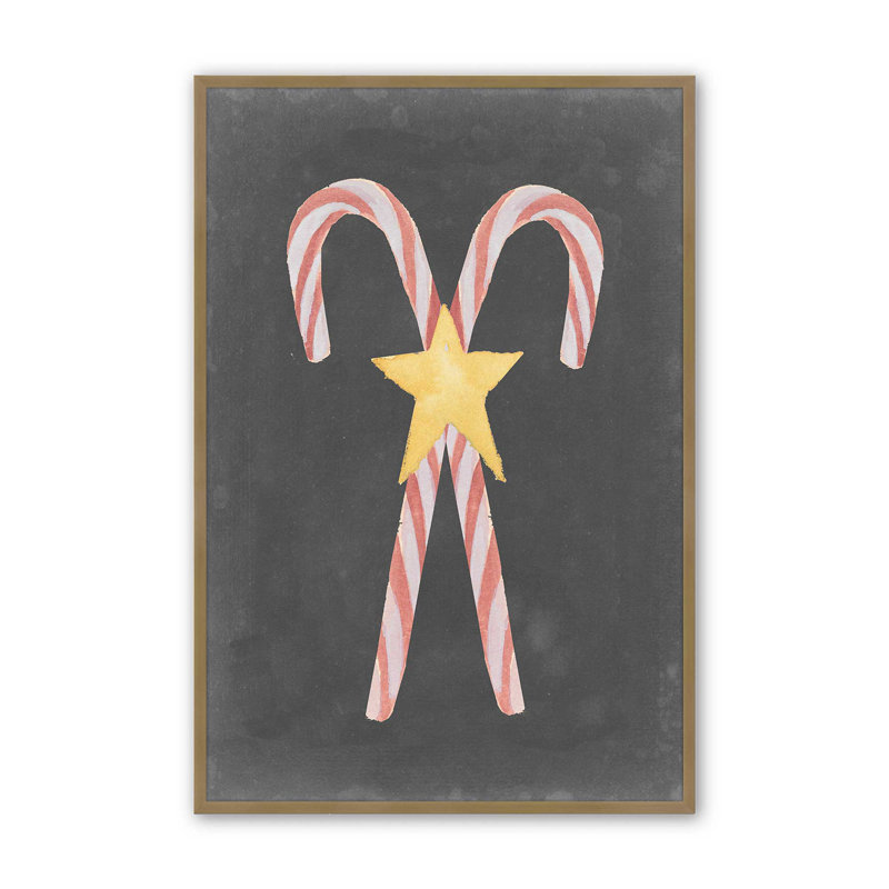 Imprimé magique «Candy Cane», Cadre doré brossé, H 15,25 po x l 12,25 po