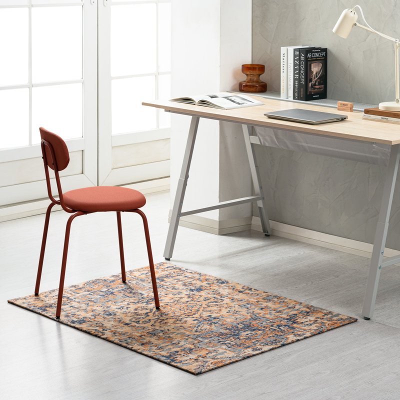 Tapis de chaise de bureau en jacquard de polyester avec support antidérapant Anji, H 0,5 po x l 36 po x P 48 po