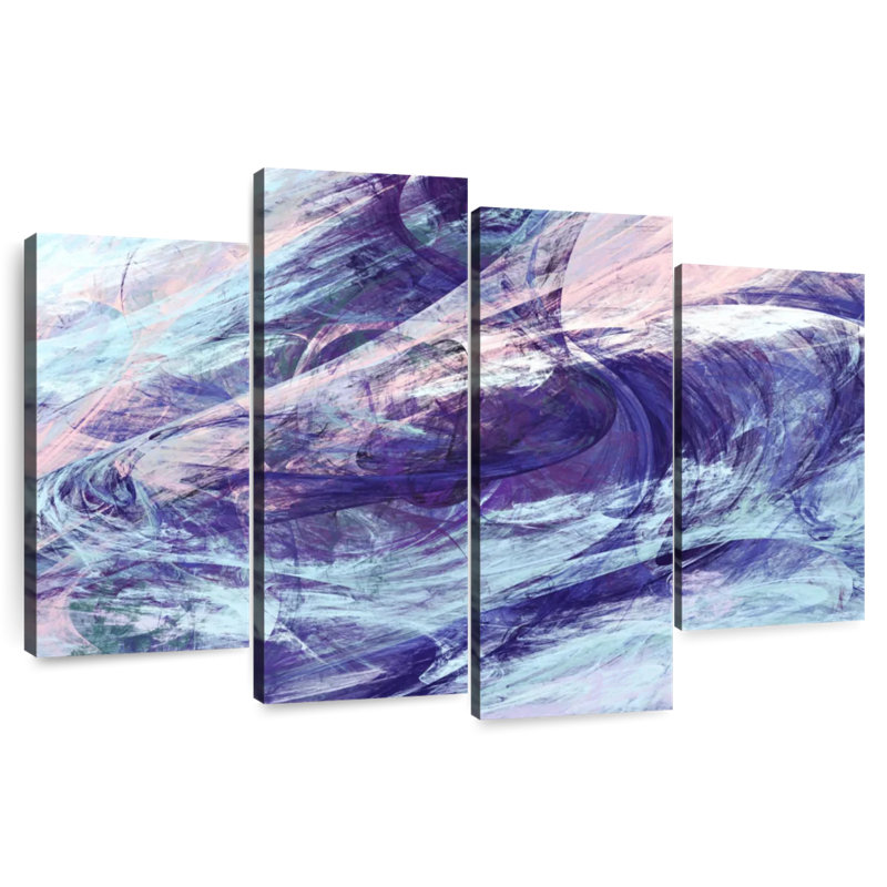 Avery Violet Blues Abstract, 22" H x 36" W