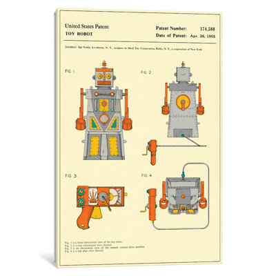 «Sid Noble Toy Robot» par Jazzberry Blue, reproduction sur toile tendue sur châssis