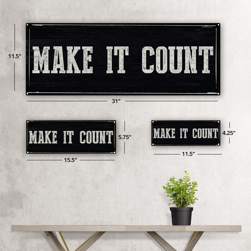 Wall Decor on Metal, 11.5" H x 31" W x 0.04" D