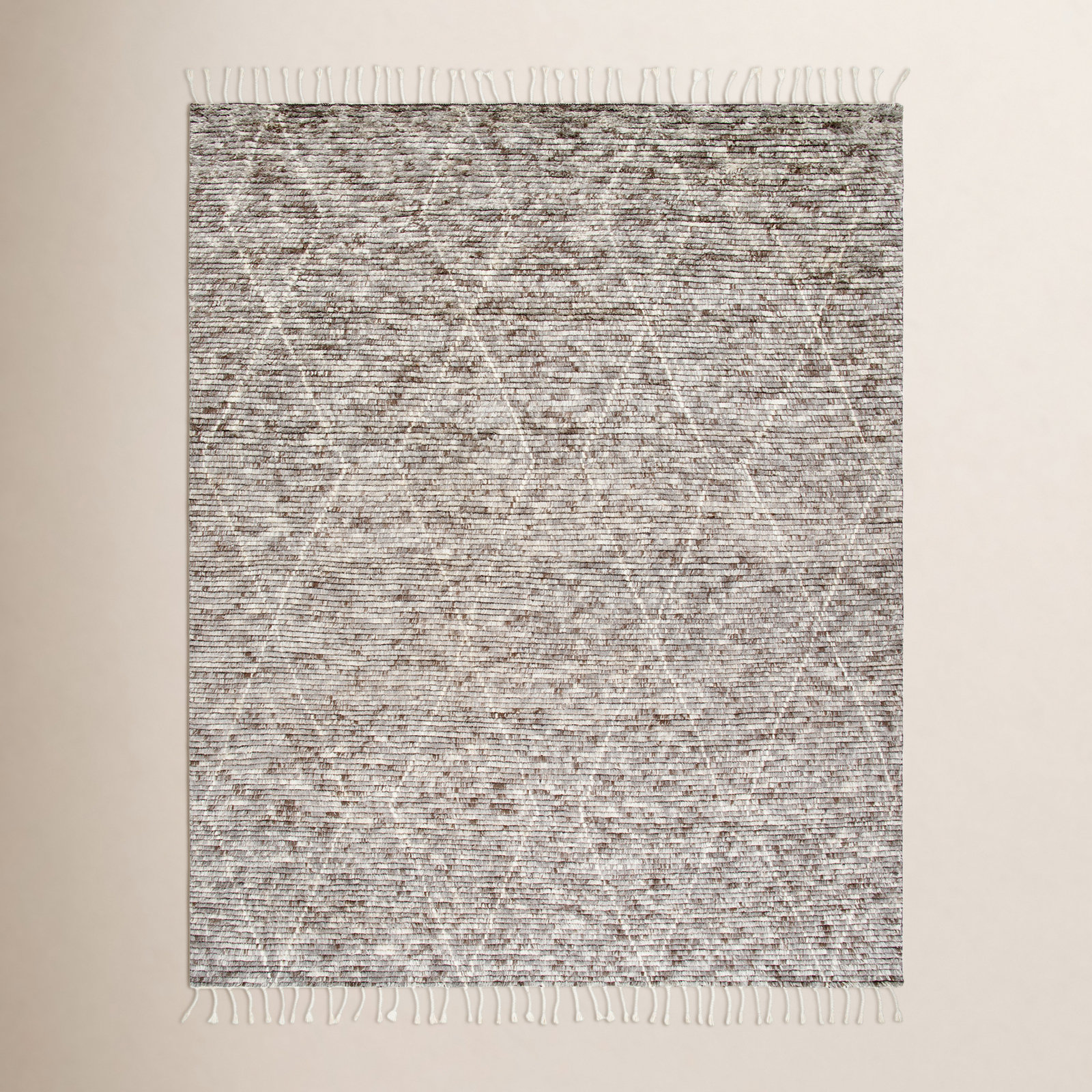 Talon Handmade Wool Gray Rug, Rectangle 9' x 12'