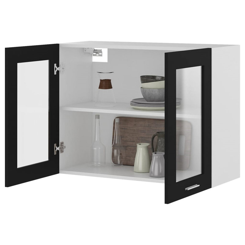 Hanging Glass Cabinet 80X31x60 Cm, Black