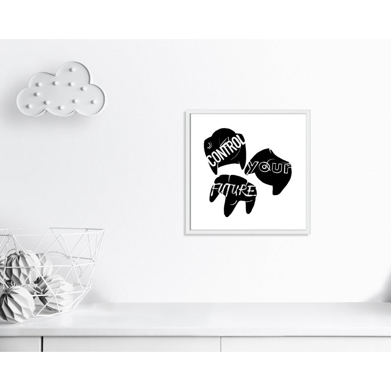 «Control your future», art encadré, H 23,5 po x l 23,5 po x P 1,19 po, Encadré de boîte blanc