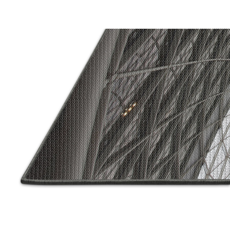Tapis gris tissé à la machine, Rectangle 2 pi x 4 pi