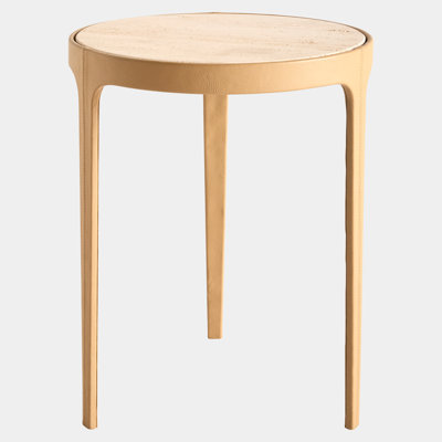 Avvolto Table-Camel/Travertine 21"H x 16"W x 16"D End Table