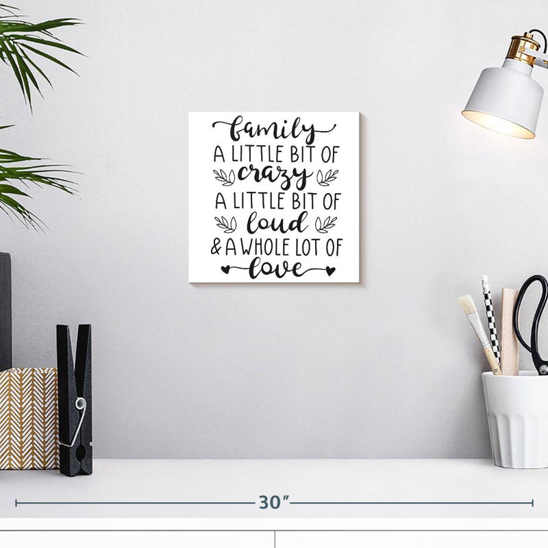 Tergel «Crazy Family Love», typographie, H 10 po x l 10 po