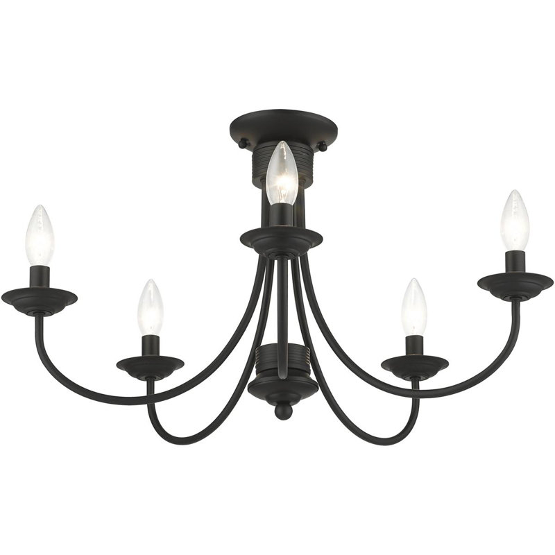 Easton Semi Flush Mount, Black