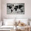 Carte du monde en bois I, reproduction sur toile-92761052