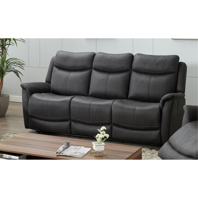 Wimmer 3 Seater Reclining Sofa, Dark Grey, Power