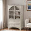 Armoire de rangement vitrée avec 2 tiroirs et tablettes réglables-608714252