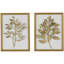 Ensemble de décorations murales en bois et feuilles d'or 3D