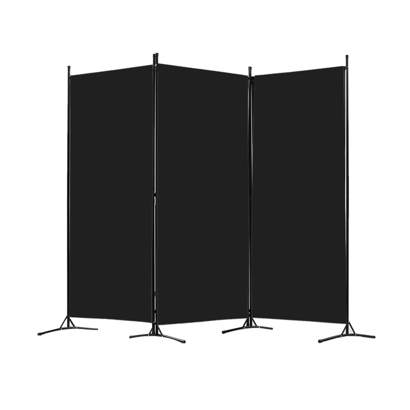 Nawab 176cm W x 260cm H 3 - Panel Folding Room Divider, Black