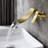Wall Mounted Gold Bathroom Component - Wide Waterfall Spout For A Relaxing Element Gentle Flow Calming-124241980