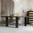 Black Curved Solid Wood desk-1274940233