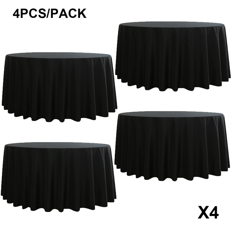 4 pièces / paquet de nappes rondes de couleur unie en polyester de 120 pouces de couleur unie, disponibles en plusieurs couleurs, parfaites pour la décoration de mariage, la décoration intérieure et la conférence, cet accessoire de cuisine durable es