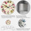 Horloge murale à motif de roses et de fleurs sauvages rétro sur fond beige-606964234