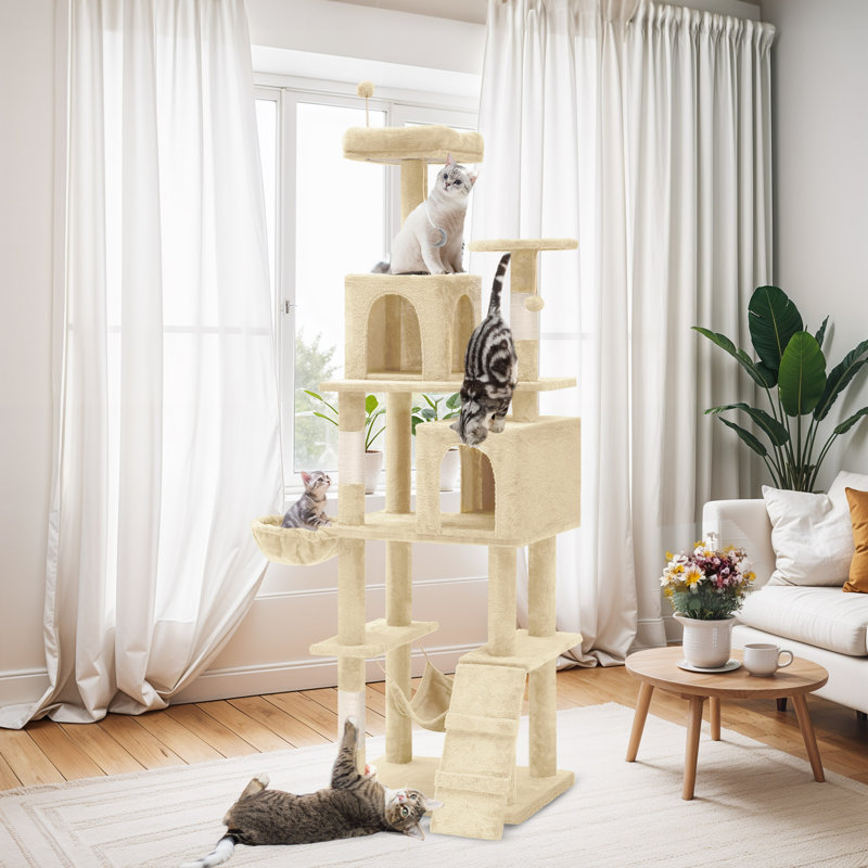 Gabrella 75 " H Cat Scratching Post, Beige