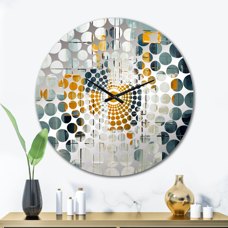 Squared Ceremony Abstract Expressionism II - Abstract Painting Wall Clock, Extra Large