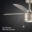 Ventilateur de plafond d'intérieur de 44 po avec éclairage Skelton, ventilateur de plafond à chaîne à 3 pales, moteur CA réversible, ensemble d'éclairage DEL à changement de couleur - nickel brossé-262816884-262816886-262816888
