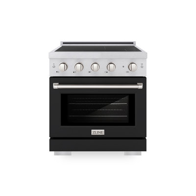 ZLINE Autograph 30 in. Paramount Induction Range with 4 Element Cooktop & Matte Black Accents