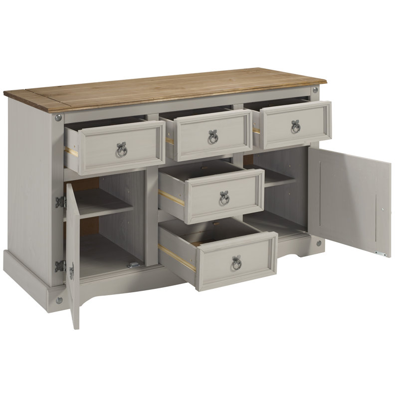 Bridewell 125cm Solid Wood Sideboard, Grey