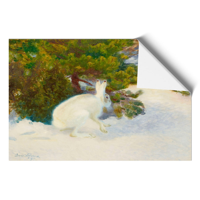 White Hare by Bruno Liljefors - Frameless Print, 30cm H x 42cm W x 0.1cm D