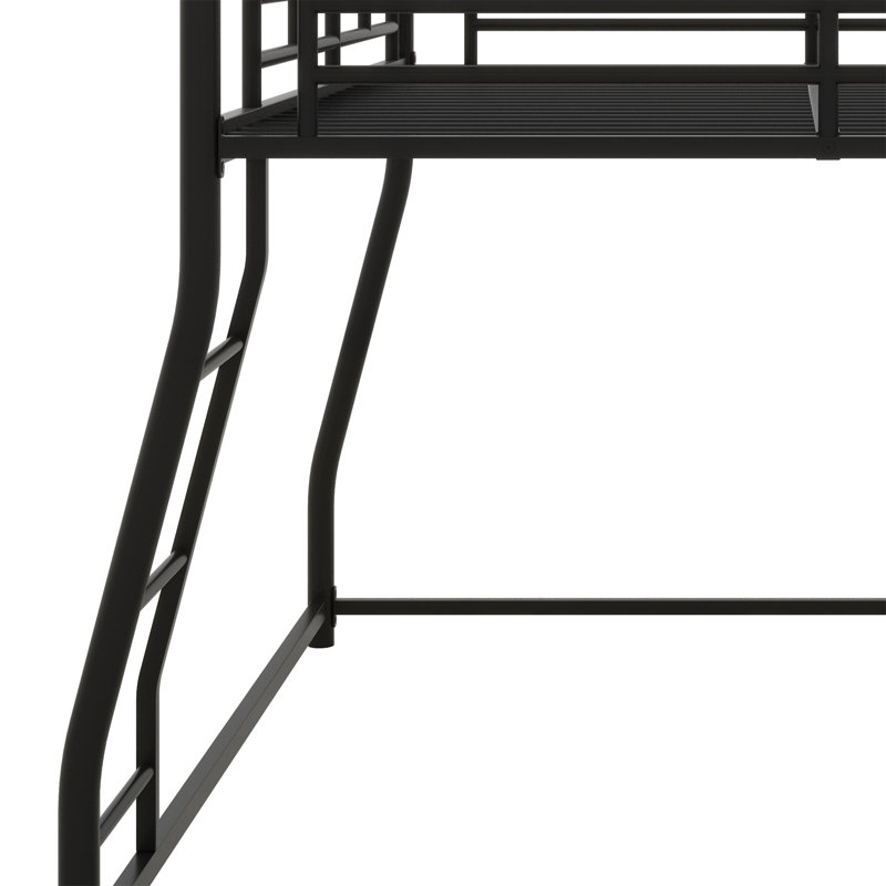 Allaben Metal Bunk Bed With Ladder And Guardrail, Full XL over Queen