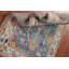 Tapis oriental bleu à motif floral Oushak 4 x 6