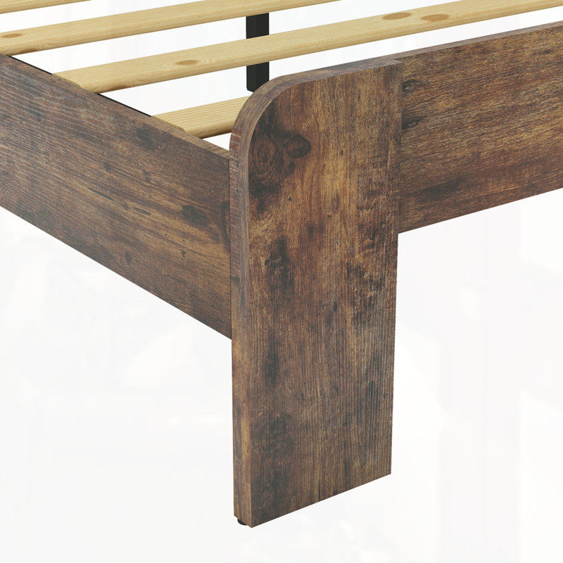 Base de lit plateforme en bois de style industriel, Grand