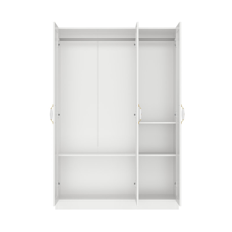 Armoire penderie à 3 portes H 69,7 "avec tringle et tablettes