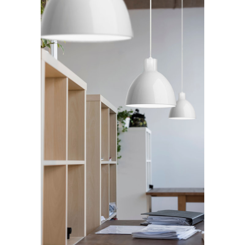Luminaire suspendu simple à DEL 1 lumière Chroma, H 130,75 po x l 11,75 po x P 11,75 po, Blanc