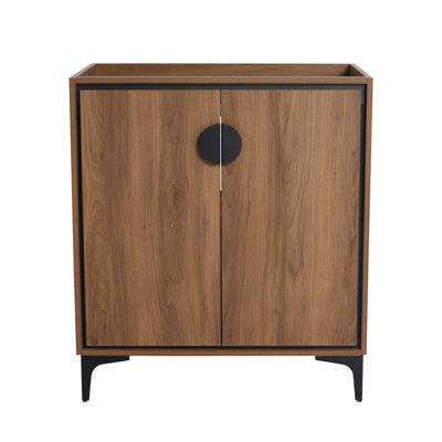 Bathroom Cabinet 30", 2 Doors, Engineered Wood, To Humidity, Brown, American Design 30" Vanity, Wood Frame, , Style