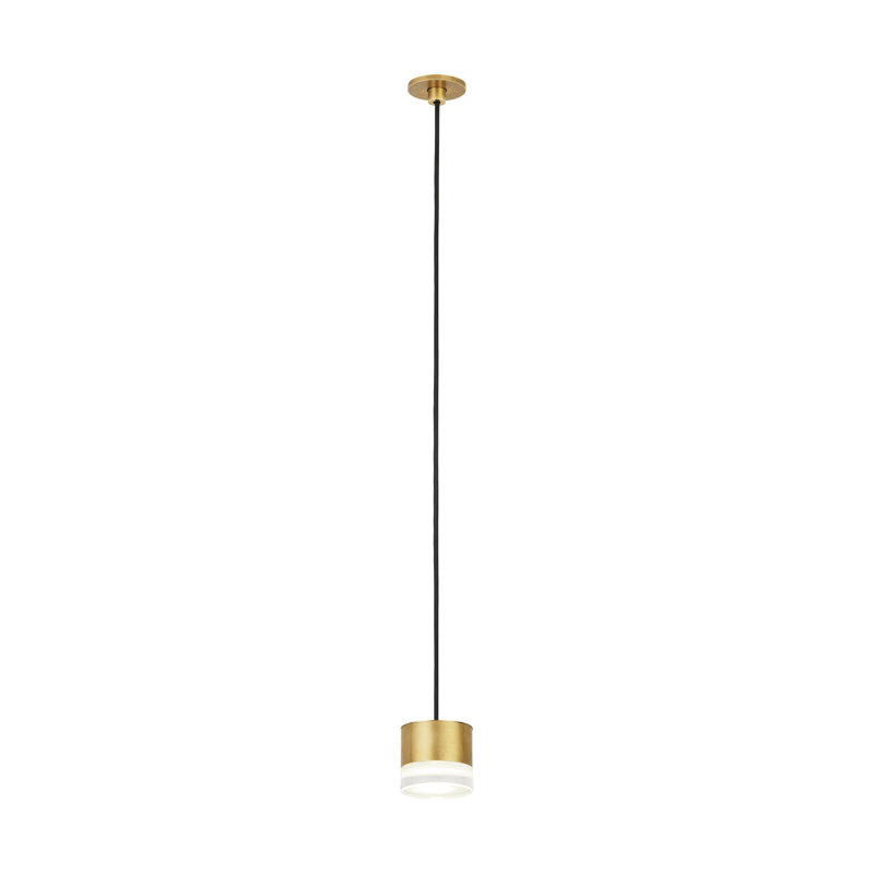 Gable 1 - Light LED Pendant, Natural Brass