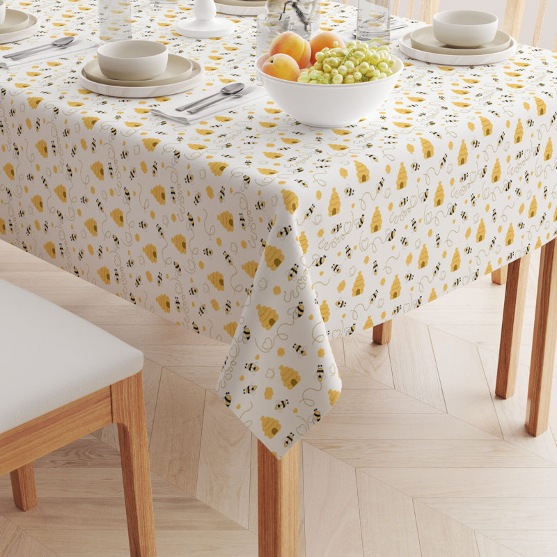 Table Runner, 100% Cotton, 16X108", Bees & Bee Hives, 104" x 52"