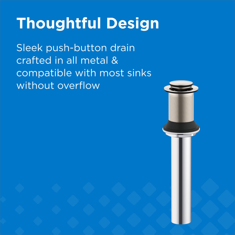 1-1/4 in. Touch-Down Bathroom Sink Drain without Overflow, Brushed Nickel