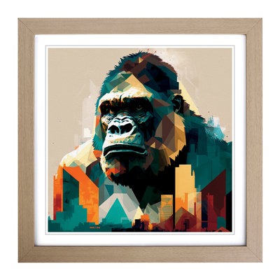 King Kong Geometric - Single Picture Frame Print on Wood