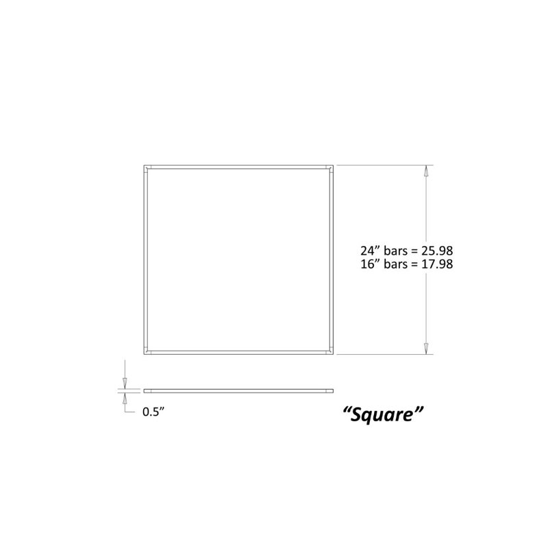 Luminaire suspendu géométrique 4 lumières DEL Z-Bar, Blanc mat, H 18 po x l 18 po x P 0,54 po