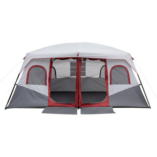 CORE Straight Wall 14 x 10 Foot 10 Person Cabin Tent with 2 Rooms