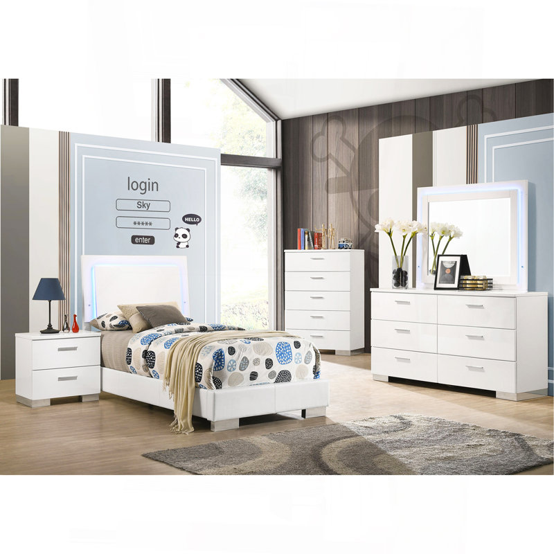 Ensemble de chambre à coucher simple 4 pièces Dulcey