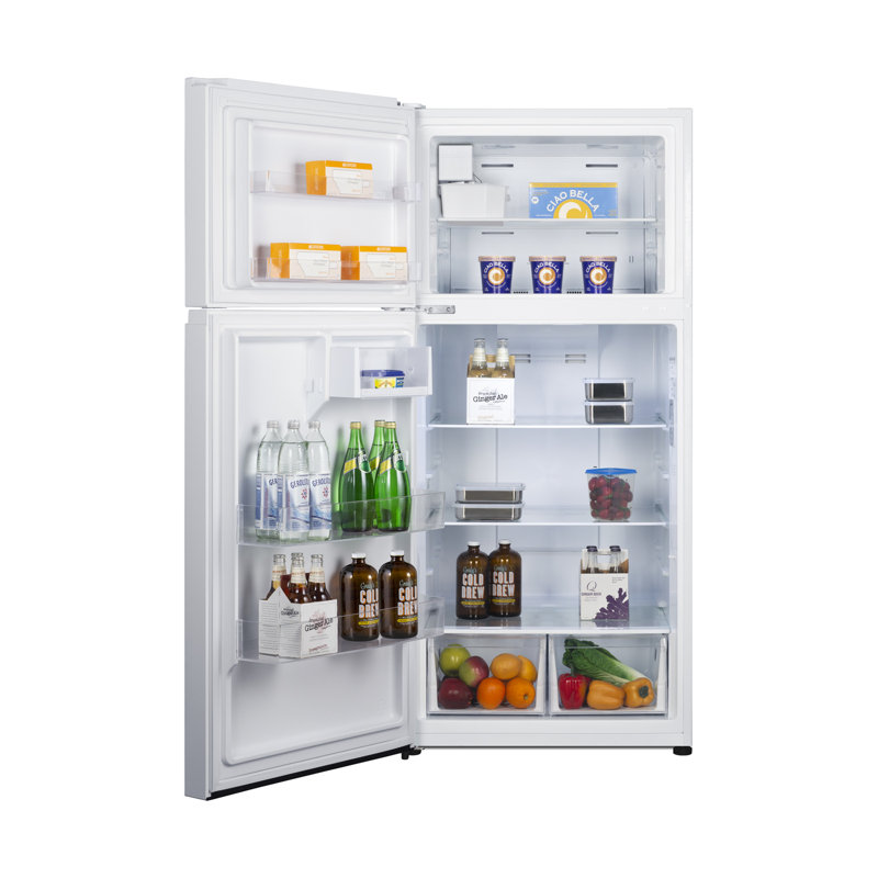 Summit Appliance 30" Wide Top Mount Refrigerator-Freezer With Icemaker, White, Left Handed
