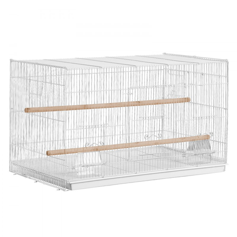 Carbon Steel Table Top Bird Cage with Stand, White