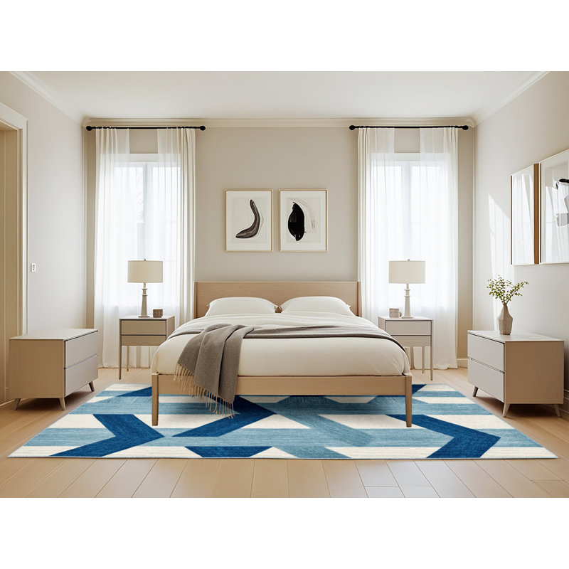 Tapis botanique brun lavable à la machine, Rectangle 5 pi x 8 pi