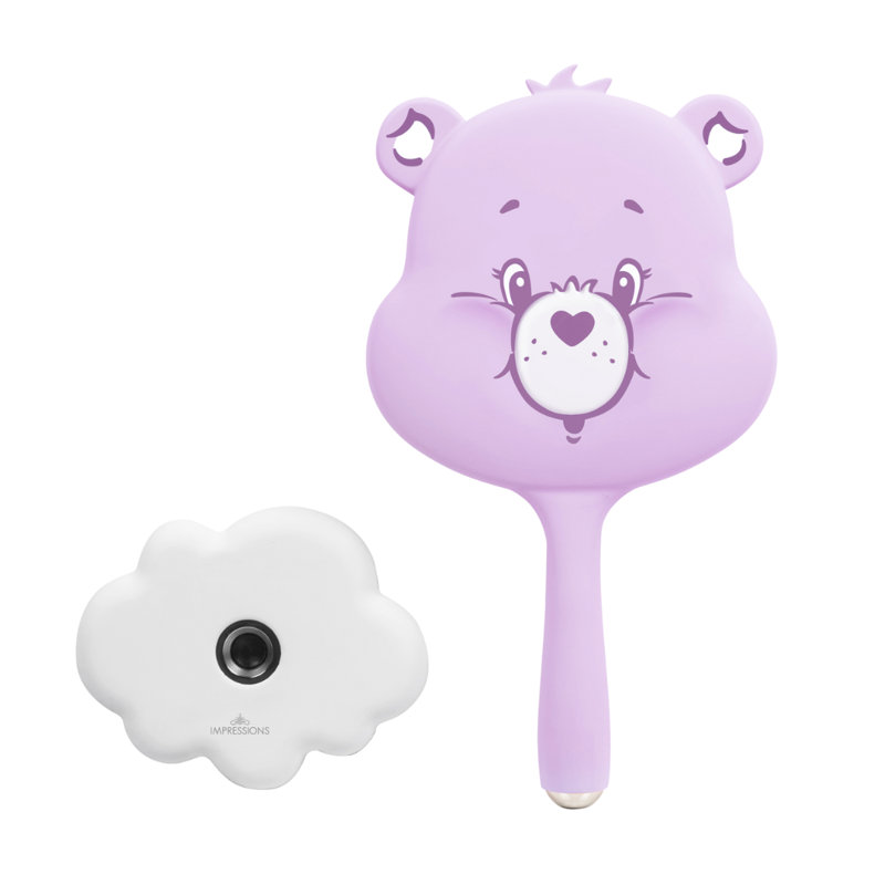 Miroir de maquillage portatif à DEL Bear Care Care Bears pour bureau, miroir de voyage avec base autoportante amovible