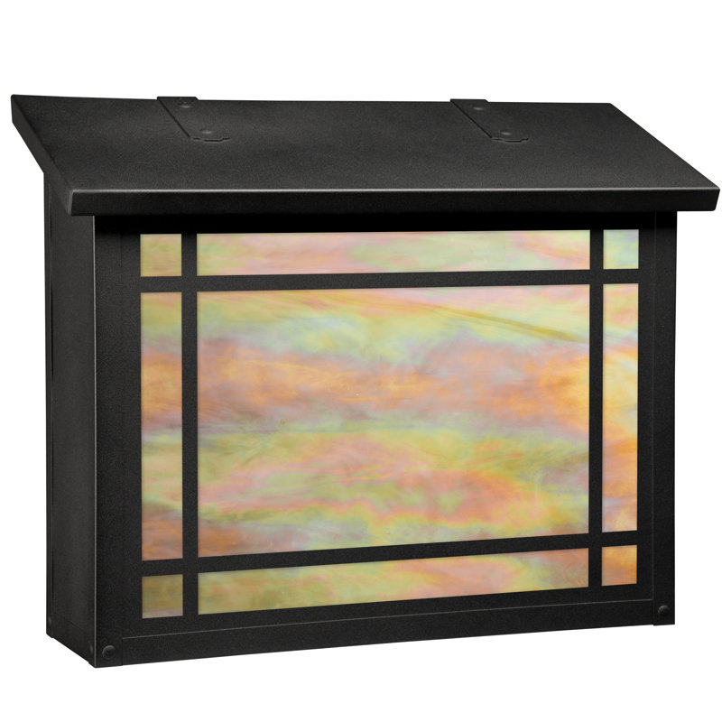 Summit Brass Wall Mounted Mailbox, Gold Iridescent, Textured Black