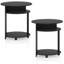Ensemble de 2 tables d'appoint simples en noyer