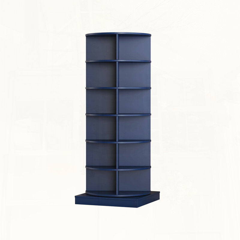 Blue 360 Rotating 6-Layer Shoe Cabinet, Smoke Blue, 23.62" H x 56.14" W x 23.62" D